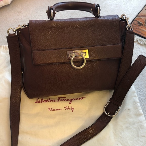 [Salvatore Ferragamo] brown leather bag - Picture 1 of 8
